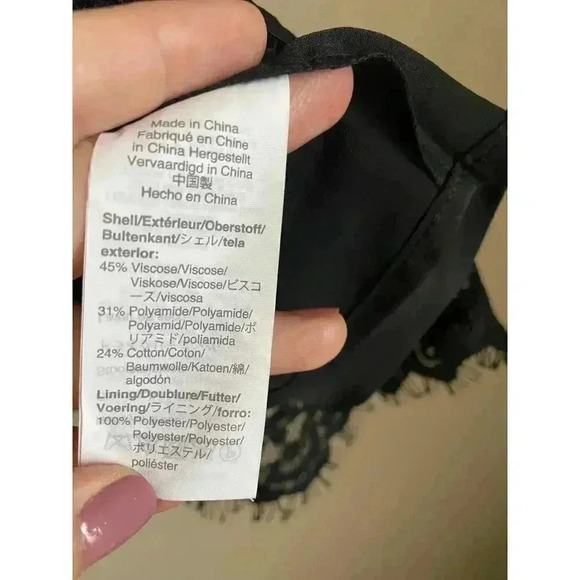 J. Crew Tie-neck‎ Top in Lace Black Size Medium - Picture 10 of 16